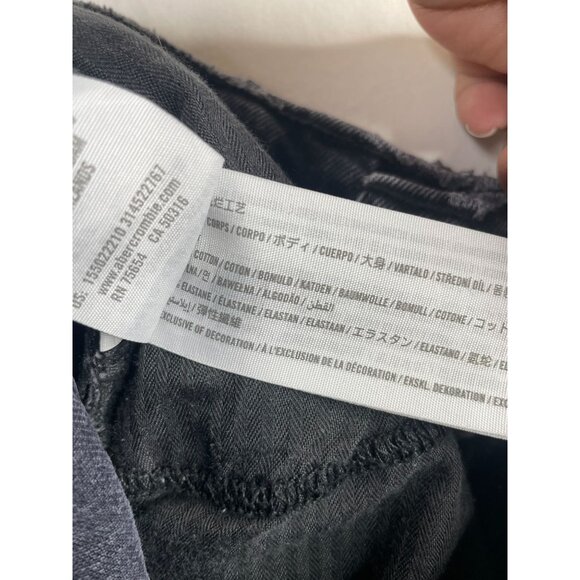 Abercrombie & Fitch The Dad High Rise Button Fly Distressed Jeans size 24‎ Black - Picture 3 of 9